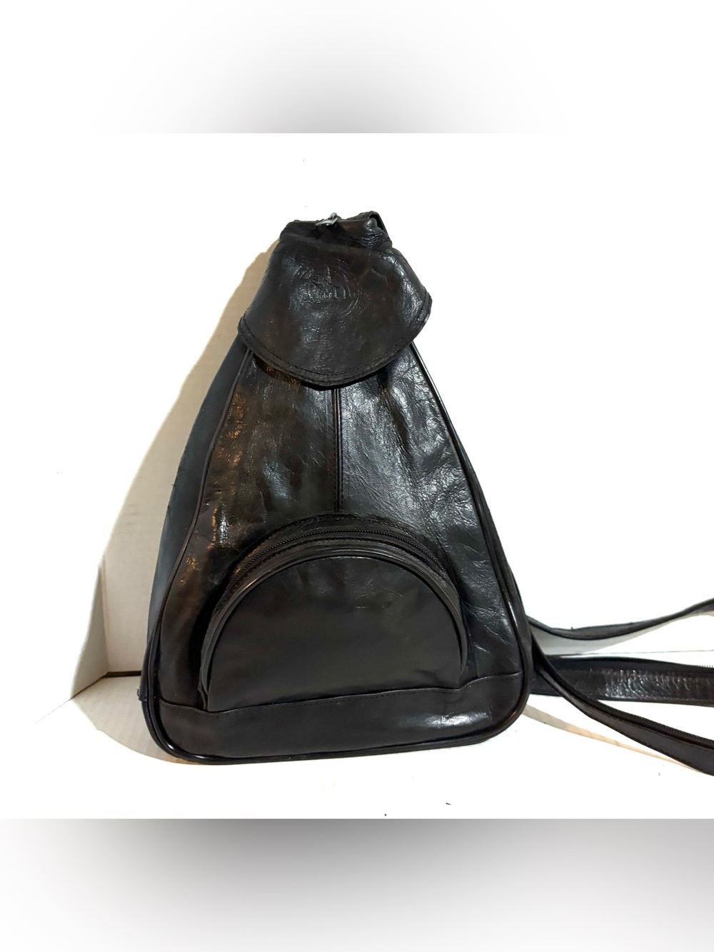 Vintage Black Leather backpack Bag
